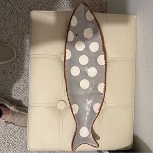 Gray and White Polka Dot Fish Decor